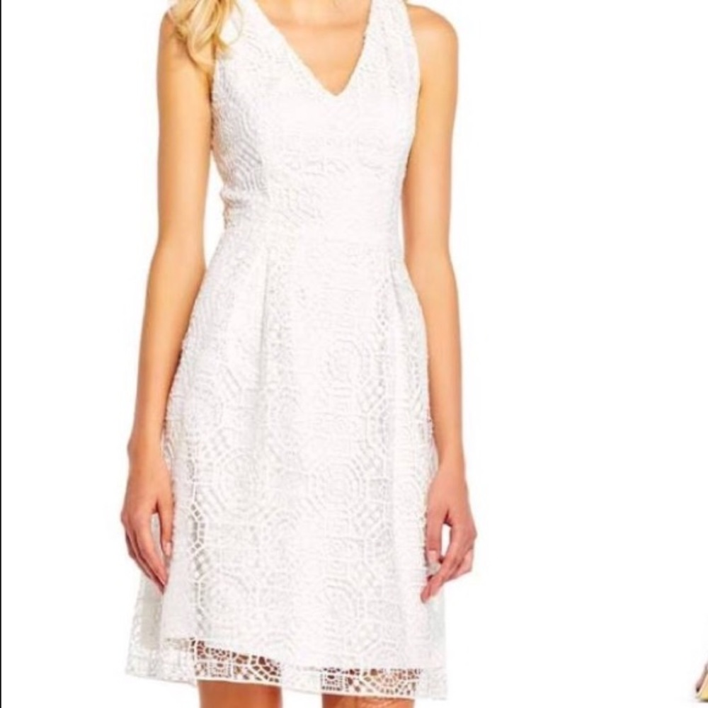Adrianna Papell white crochet dress NWOT
